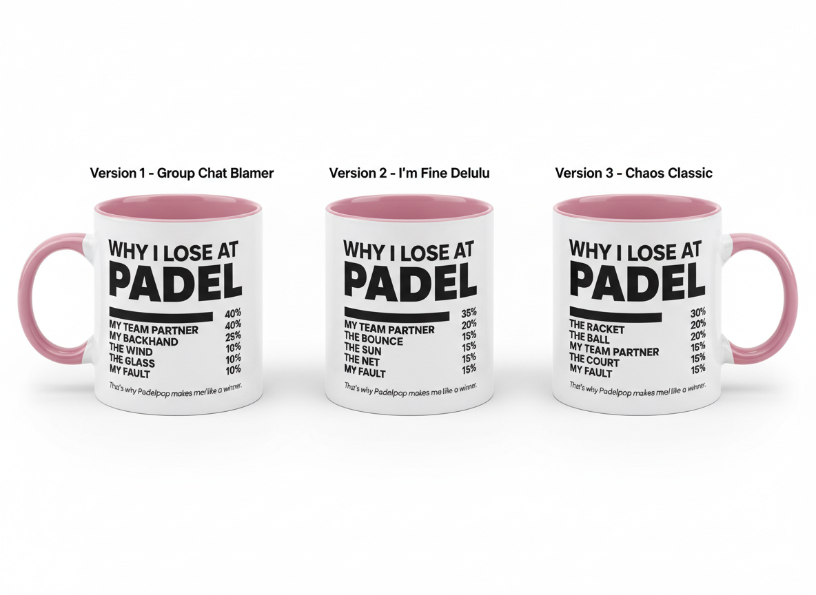 “Why I Lose at Padel” Mug