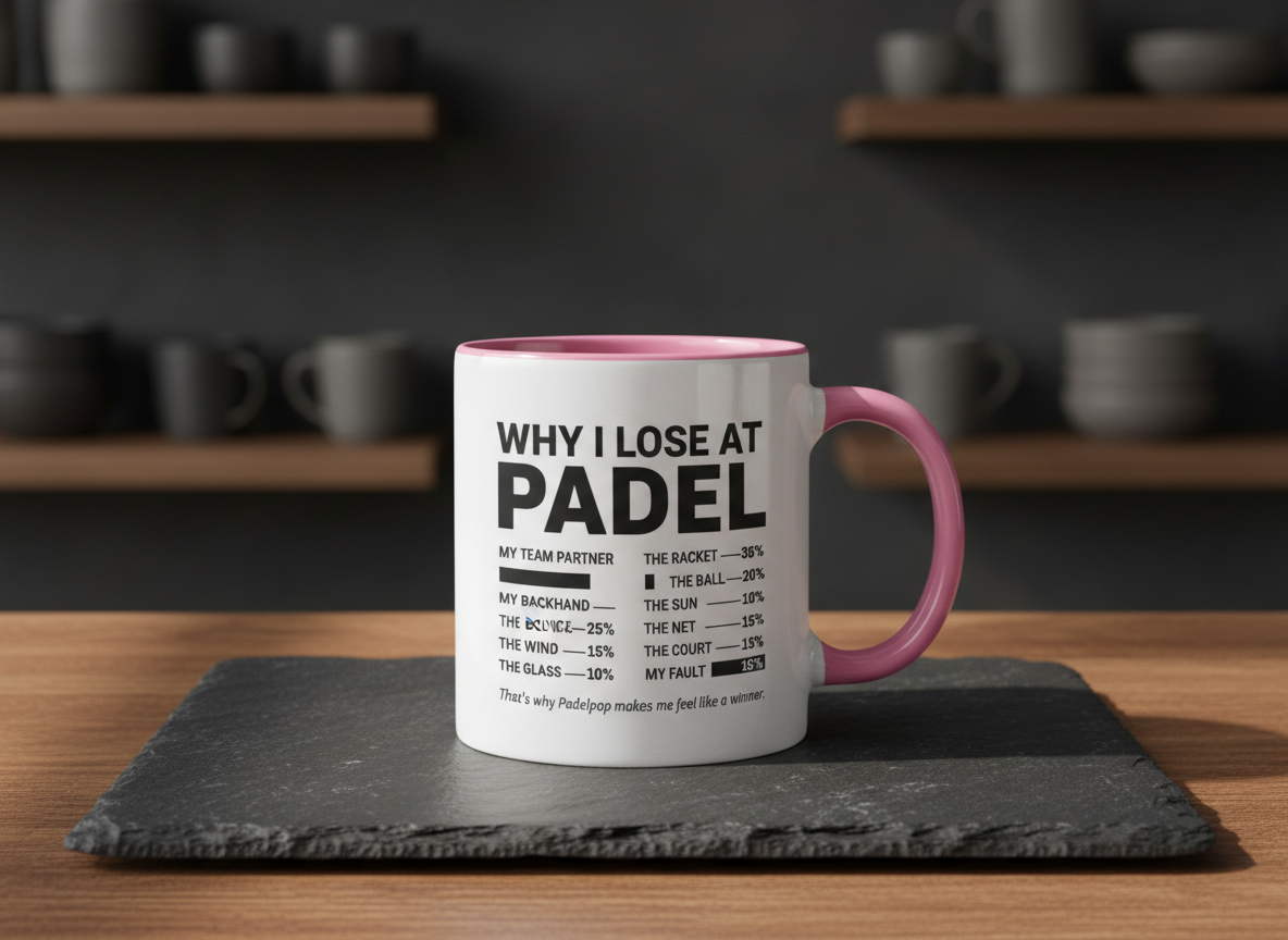 “Why I Lose at Padel” Mug